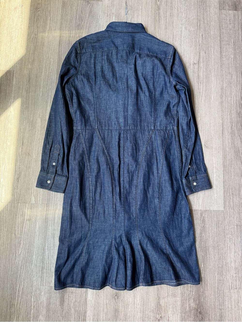 Polo Ralph Lauren denim shirt dress in a classic dark blue wash. - Picture 7 of 7